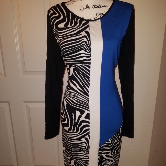 ASOS Curve Dresses & Skirts - Blue & black bodycon dress